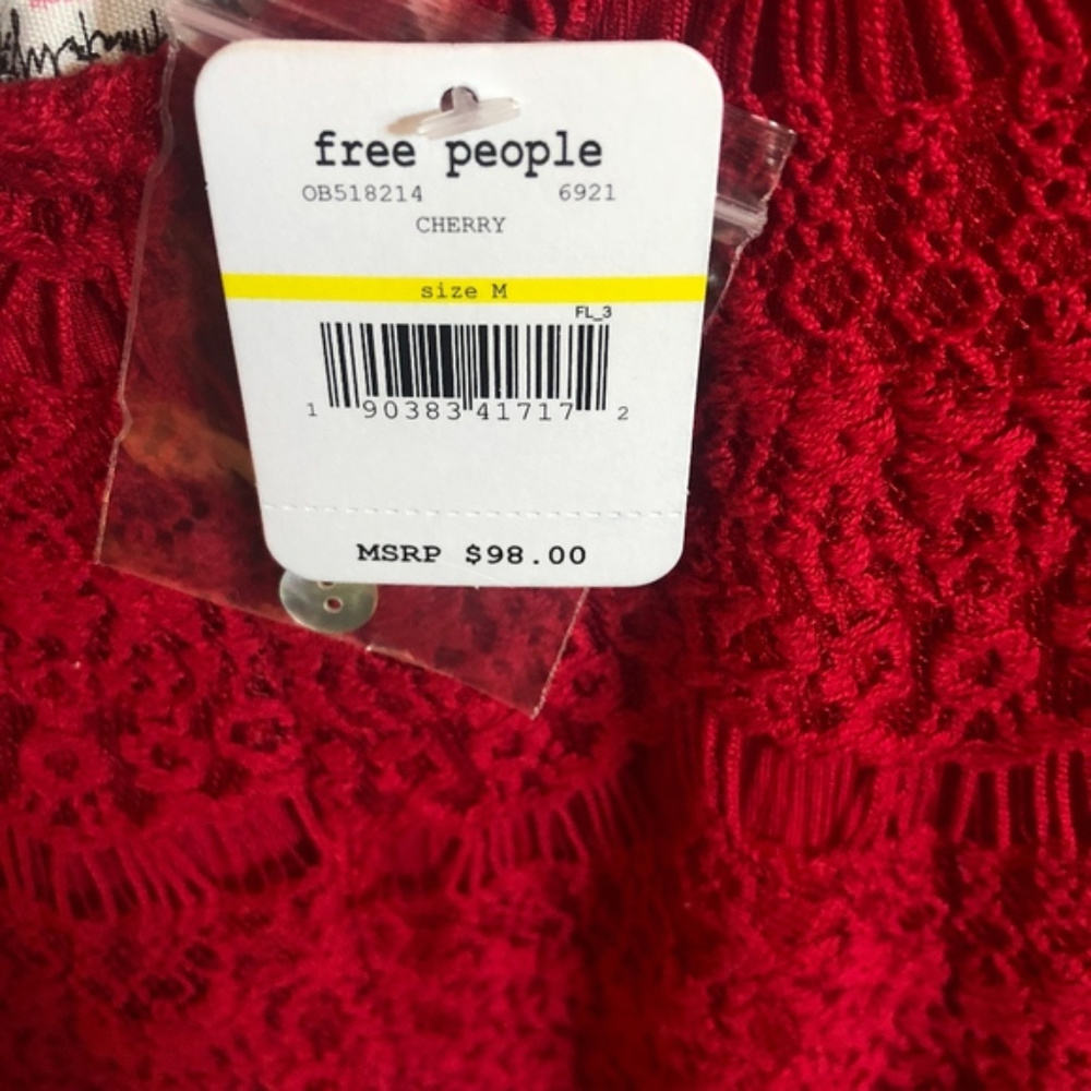 ⭐NWT⭐ Free People Red Lace mini *MSRP $98* size M - Picture 2 of 6